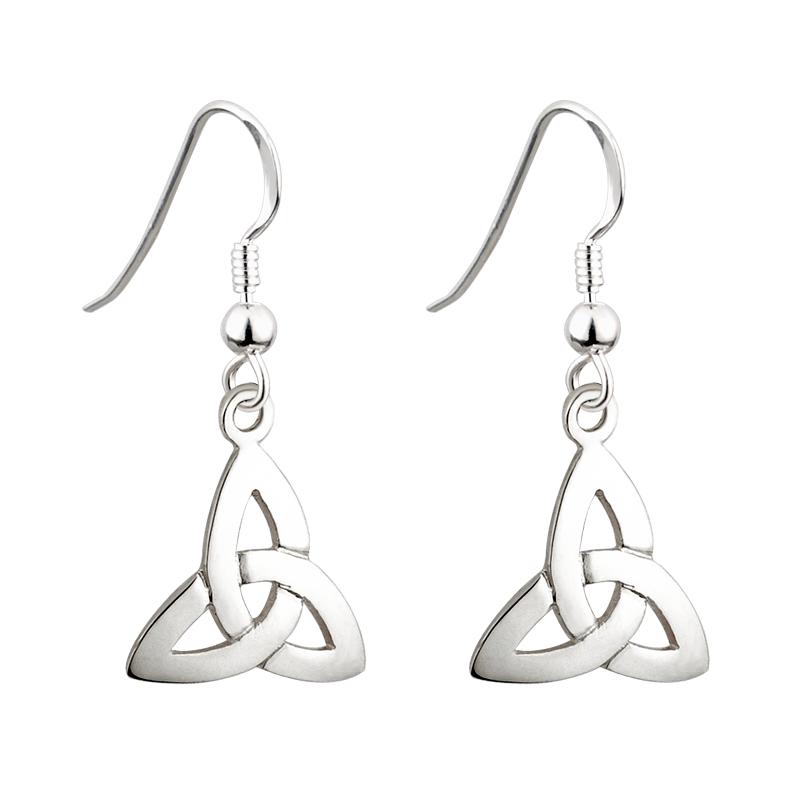 Solvar Jewelry Silver Trinity Knot Dangle Earrings Earrings at Irish on