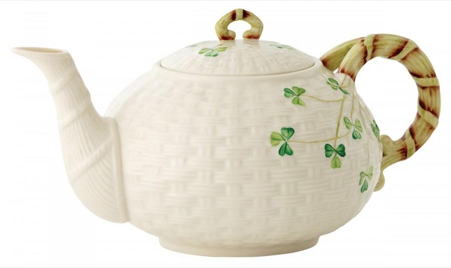 Belleek China Classic Shamrock Teapot Gifts For Home Tableware at Irish