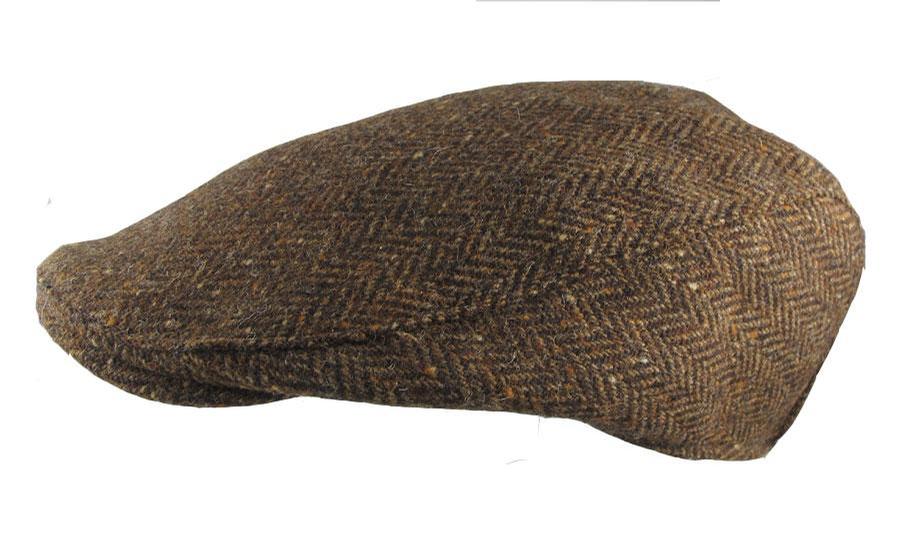 Hanna Hats Brown Herringbone Touring Cap Clothing Caps Hats at Irish on