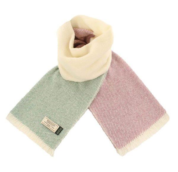 Muckross Weavers Irish Merino Blend Scarf (Cream Lilac Jade Muckross Weavers Irish Merino Blend Scarf (Cream Lilac Jade