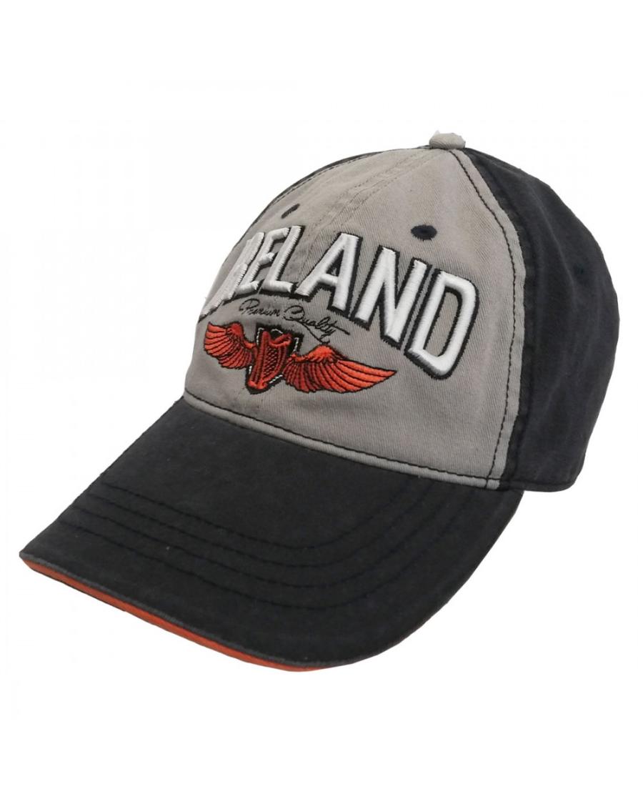 Irish Traditional Craft Navy Grey Harp Wings Baseball Hat Clothing