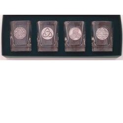 Irish Brass Celtic Knot Lo-Ball Glasses