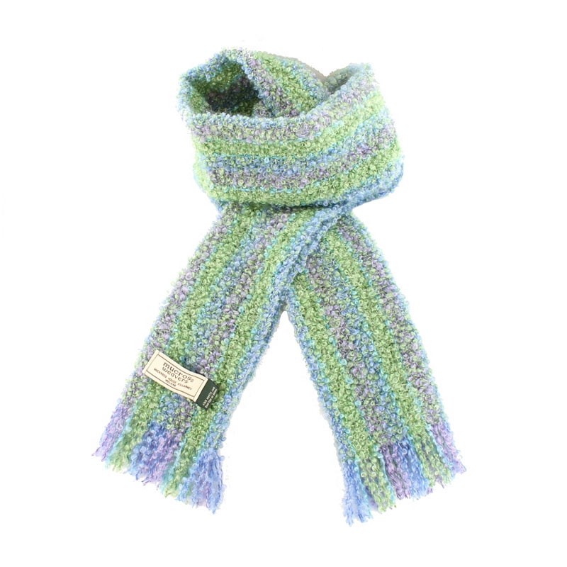 Muckross Weavers Irish Mohair Viscose Scarf (Jade Periwinkle) Clothing