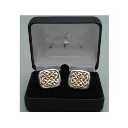 Celtic Weave Cuff Links / Gold and Silver-plated Brass