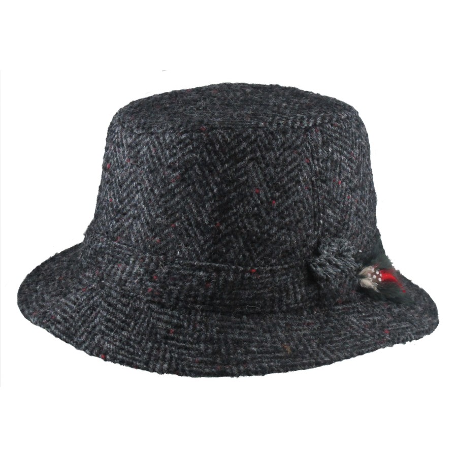 Hanna Hats Black Herringbone Walking Hat Clothing Caps Hats at Irish on