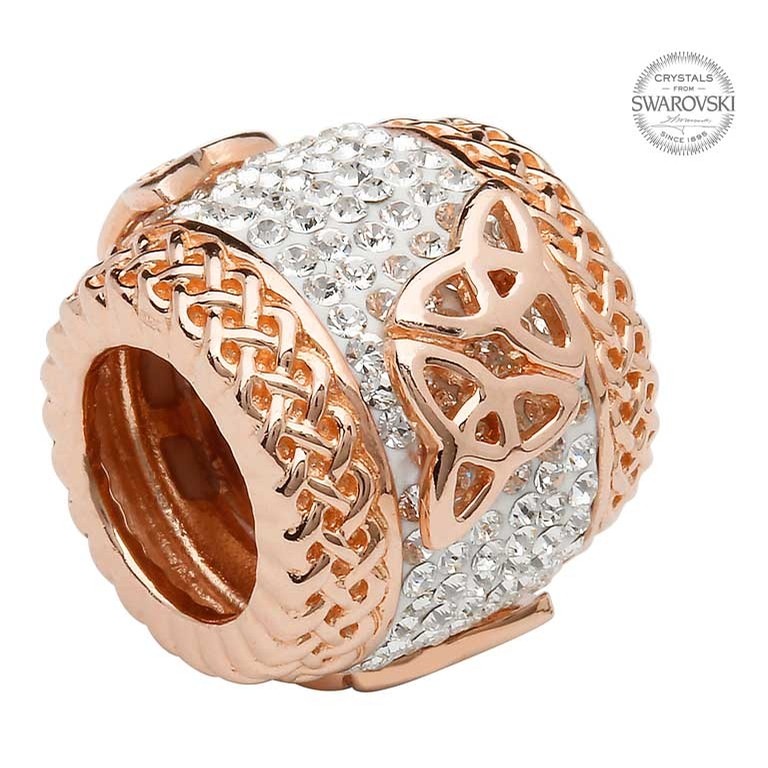 Trinity Knot Bead with Swarovski Crystals Gold