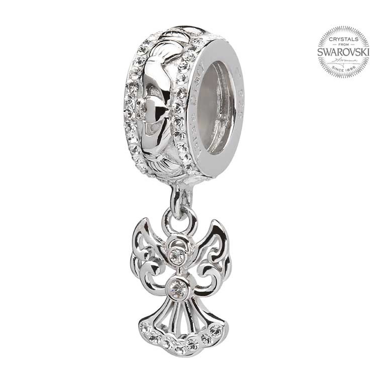 Claddagh Angel Drop Bead with Swarovski Crystals