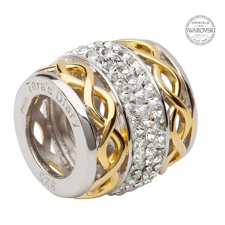 Gold Celtic Bead with Swarovski Crystals