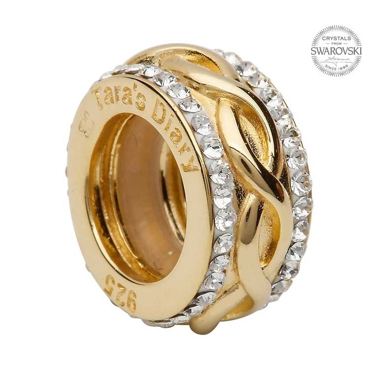 Celtic Wave Bead Gold with Swarovski Crystals