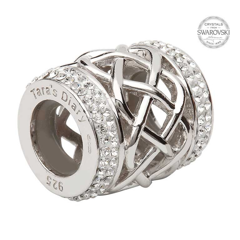 Celtic Bead with Swarovski Crystals Wide