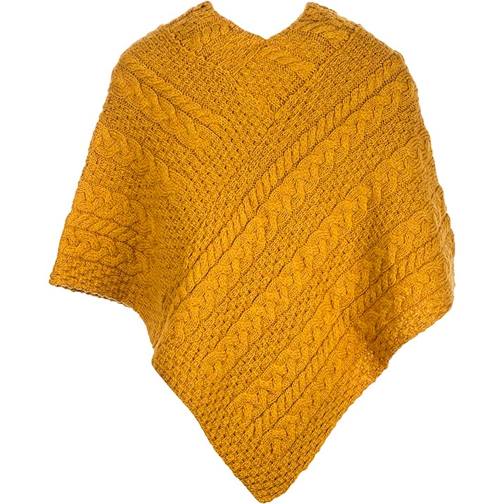 Yellow Knit Poncho Personalised Open Shoulder Fine Knit Poncho