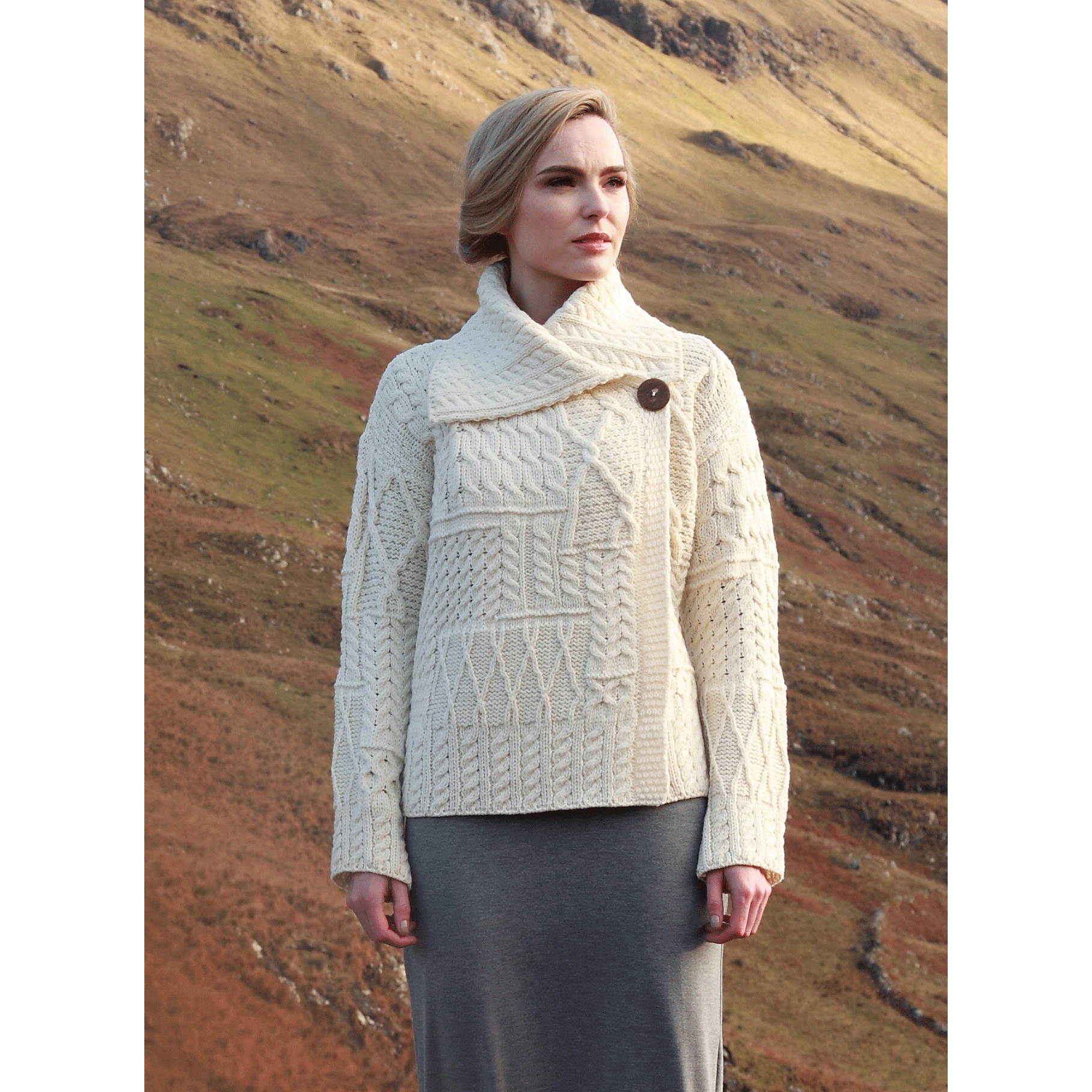 irish aran cardigan