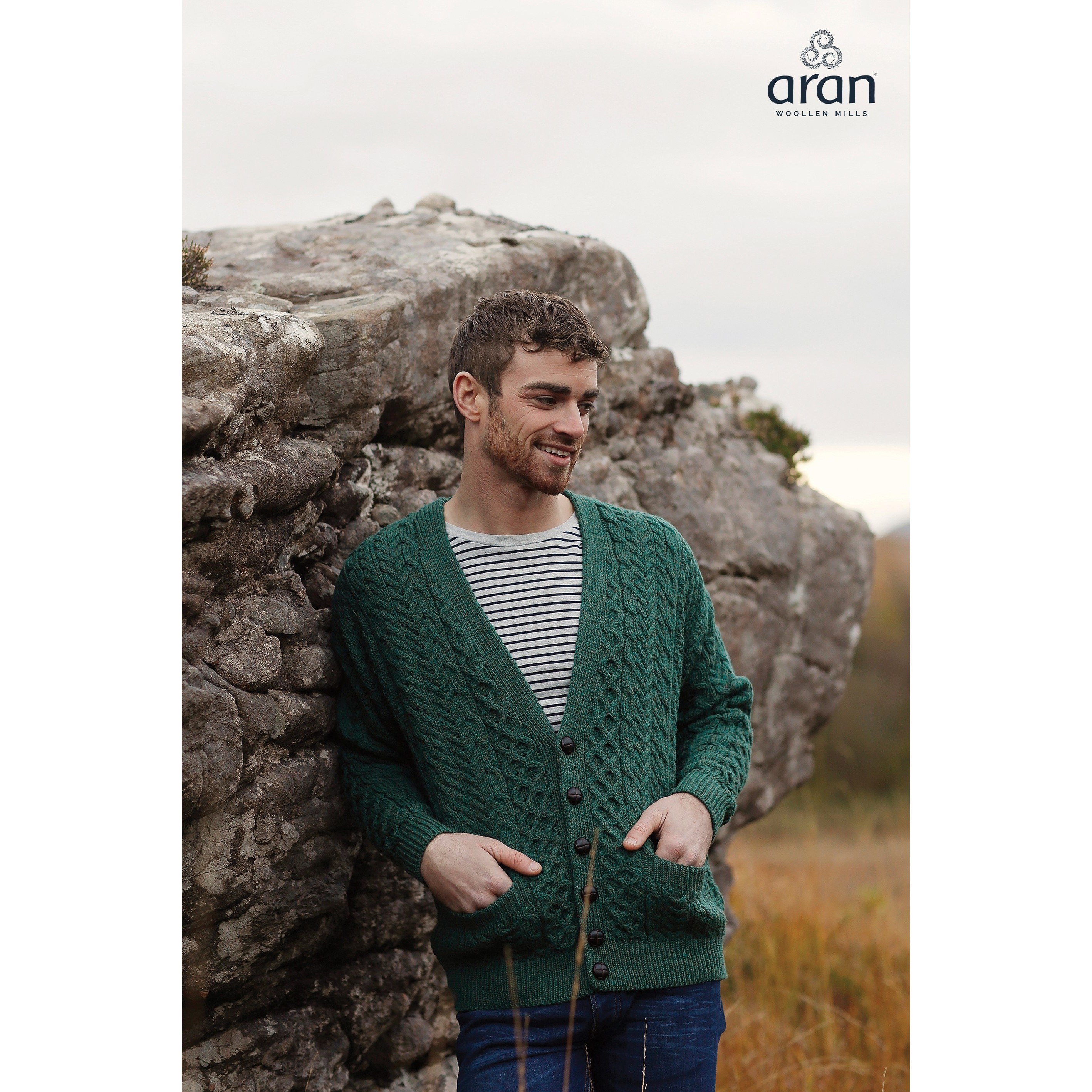 Grey Merino V Neck Cardigan