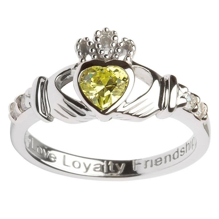 August Birthstone Claddagh Ring