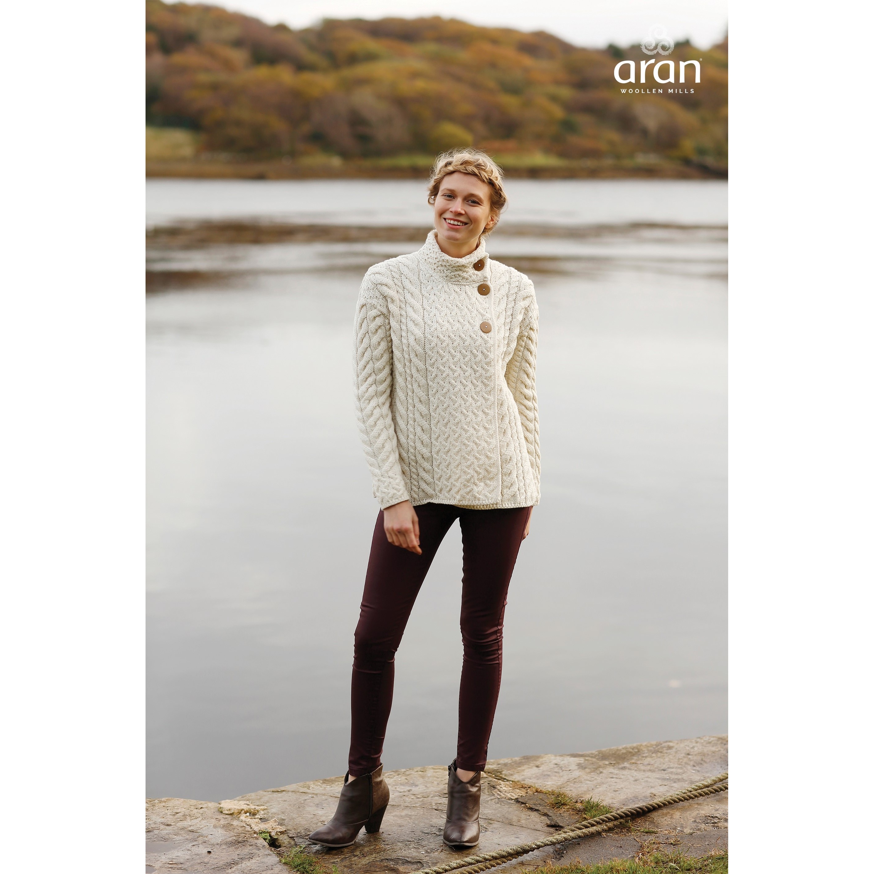 Moss Green Irish Cardigan