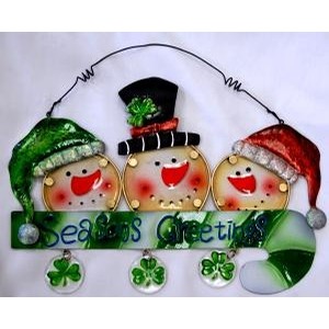 Irish Snowman Christmas Seasons Greetings