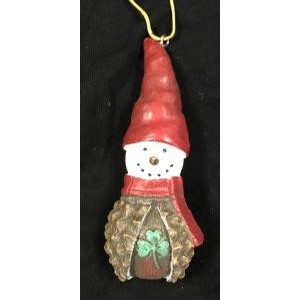Acorn Snowman Shamrock Ornament