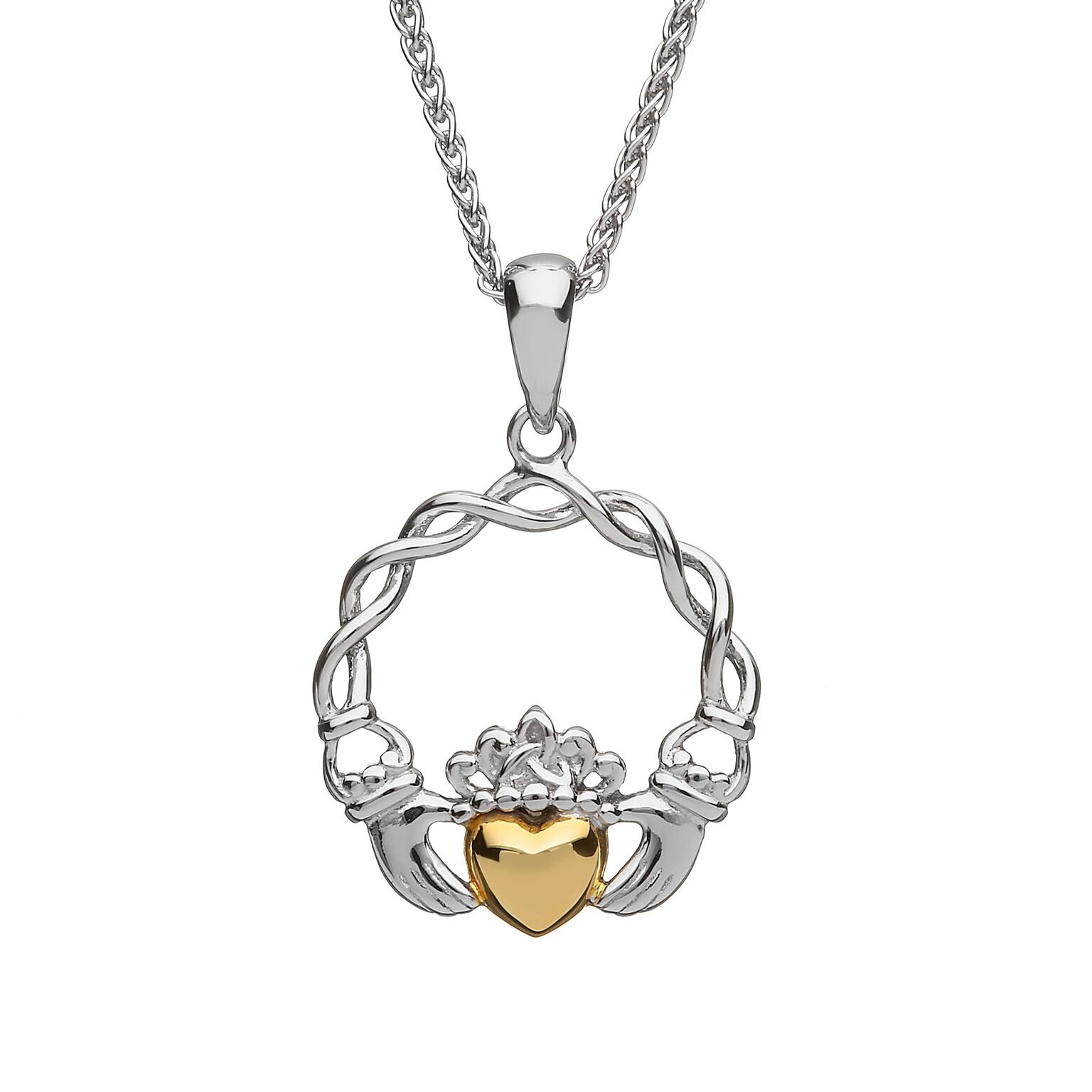 Claddagh Pendant with Gold Heart