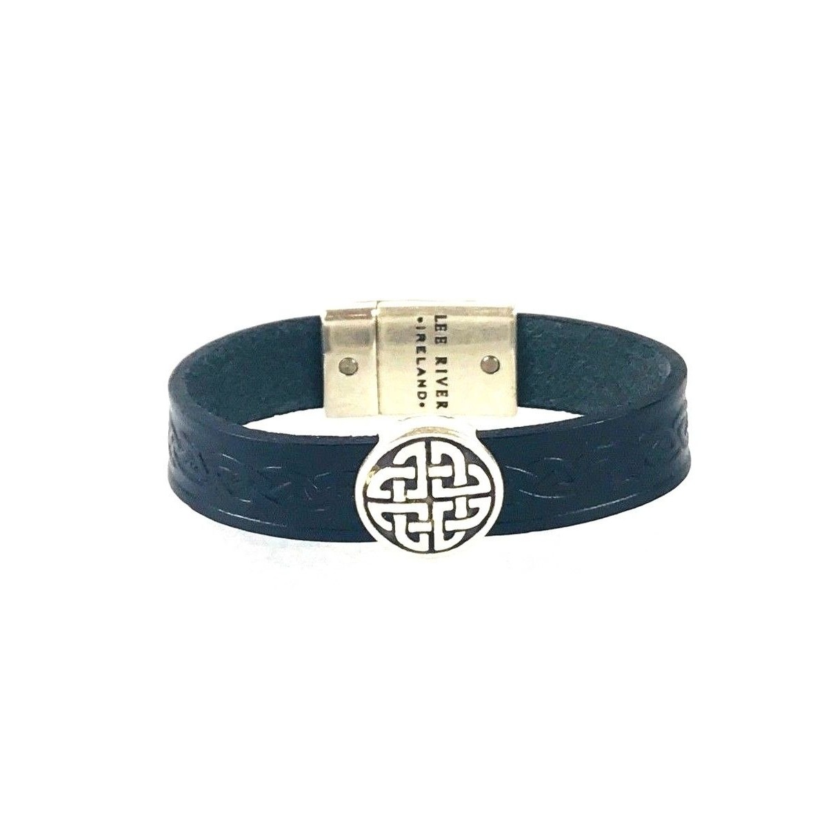 Celtic Leather Cuff from Ireland (Knot Blue)