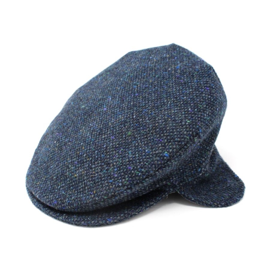 Hanna Hats Irish Cap with Ear Flaps Blue Tweed Clothing Caps Hats at Irish on Grand