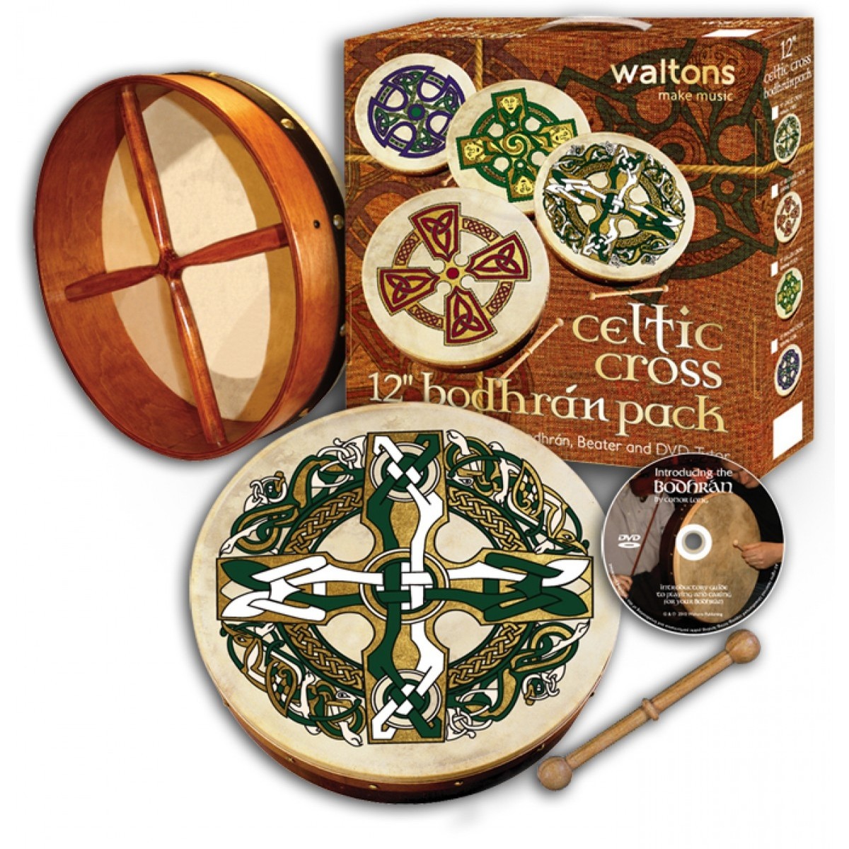 Celtic Cross Decorative Bodhran Pack
