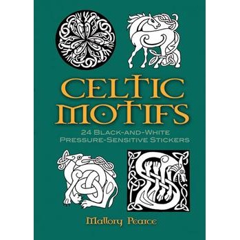 Celtic Motifs: 24 Black-and-White Pressure-Sensitive Stickers