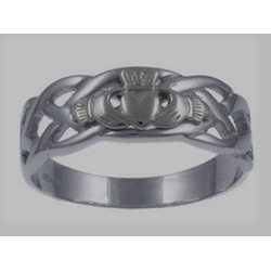 Sterling Silver Celtic Claddagh Ring
