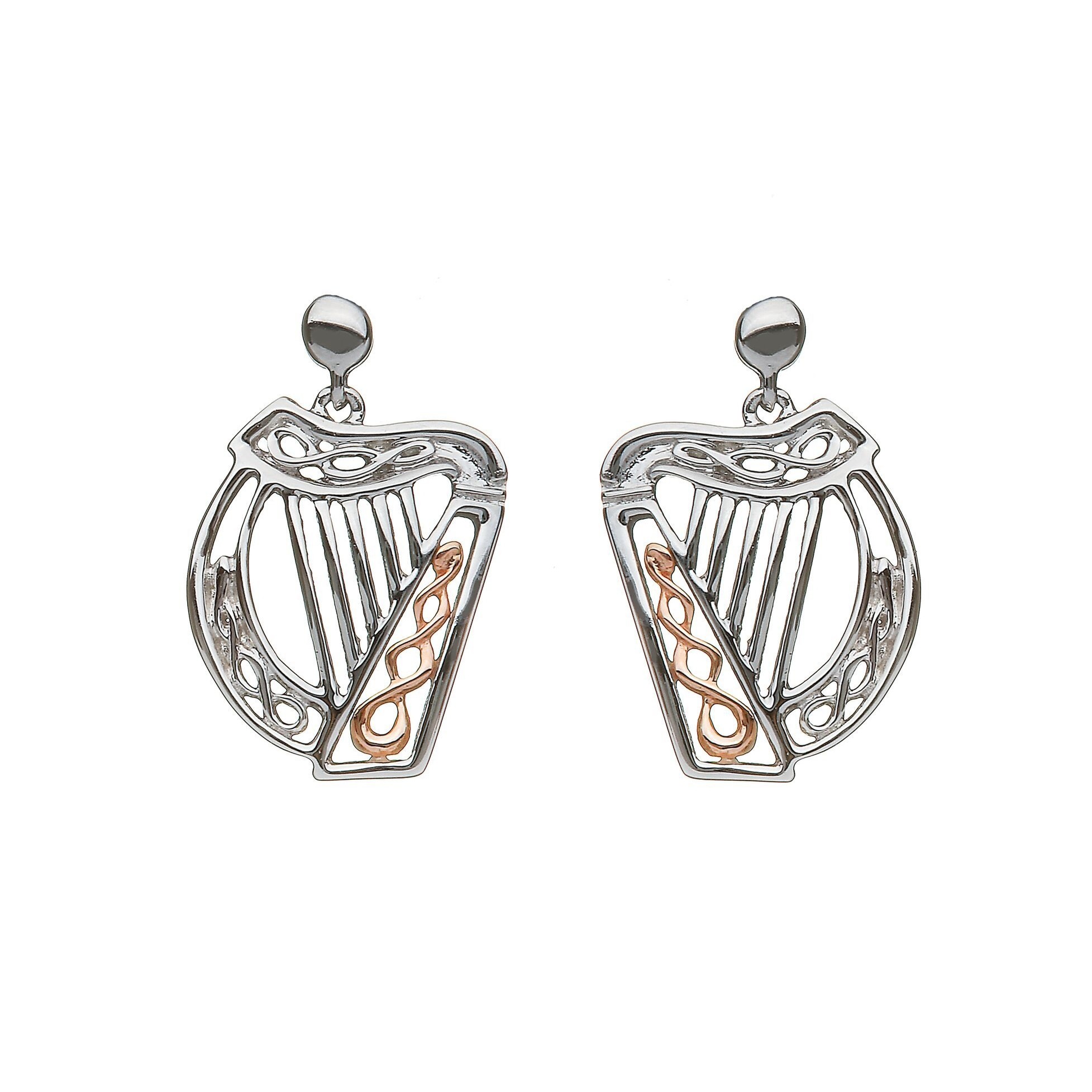 Celtic Harp Drop Earrings