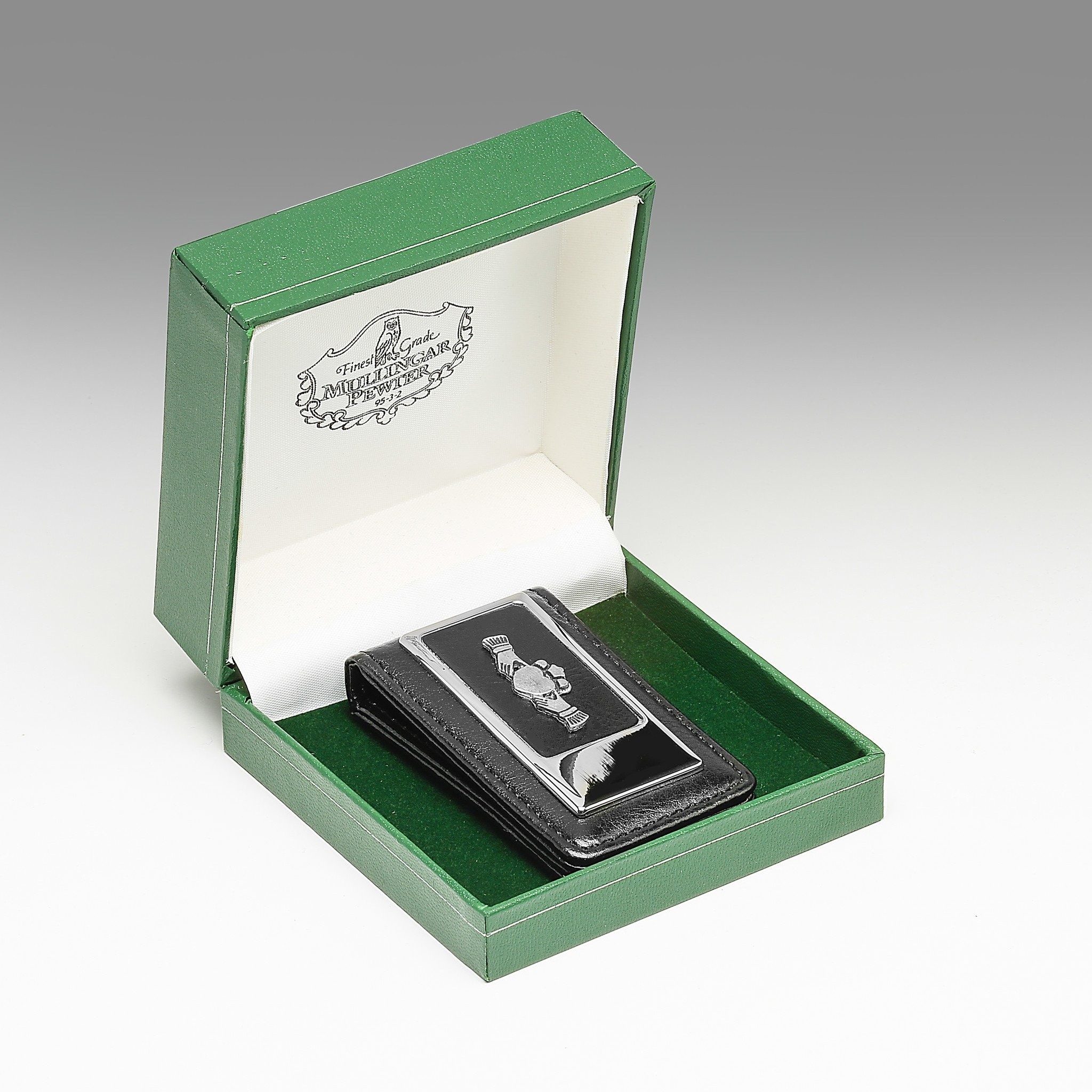 Irish Claddagh Leather Money Clip