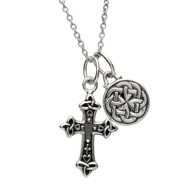 Celtic Cross and Knot Charm Pendant