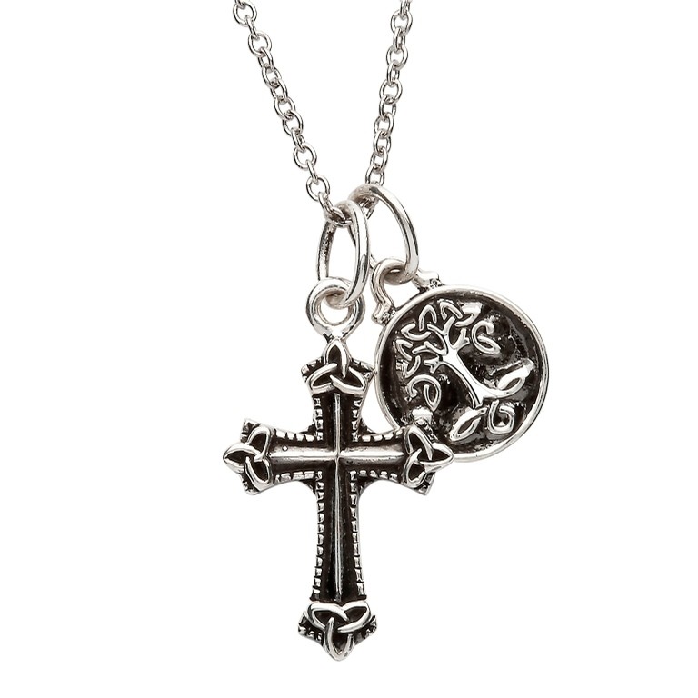 Celtic Cross and Tree of Life Charm Pendant