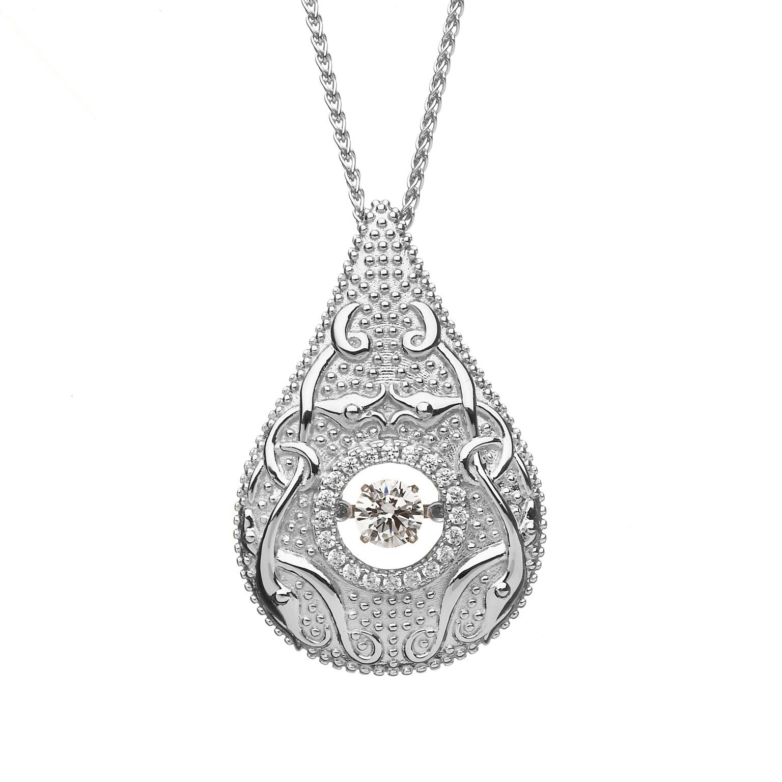 Damhsa Woodquay Pendant with Dancing CZ