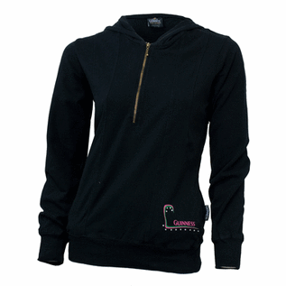 James Trading Group Guinness Ladies Black Toucan Hoodie Backprint with Rhinestones