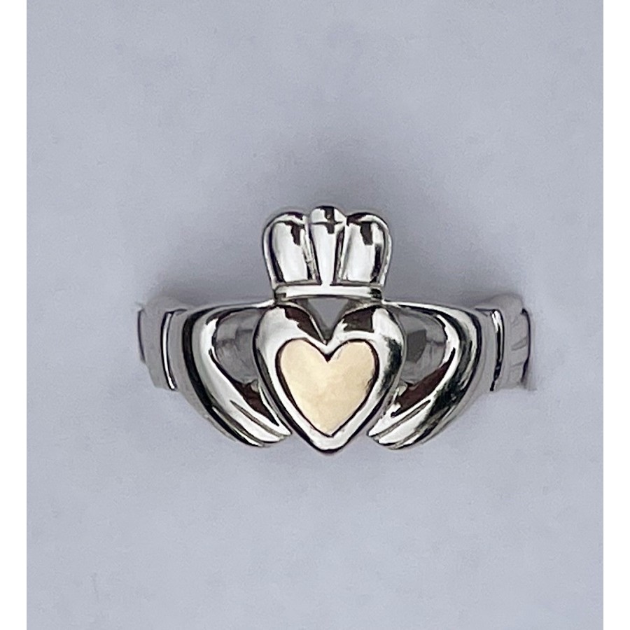 Claddagh ring with bright colors, love loyalty and friendship symbol