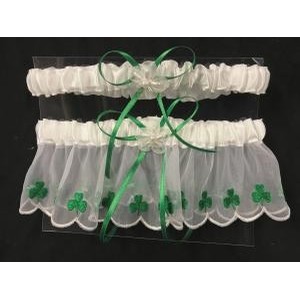 Green Shamrock Garter Set