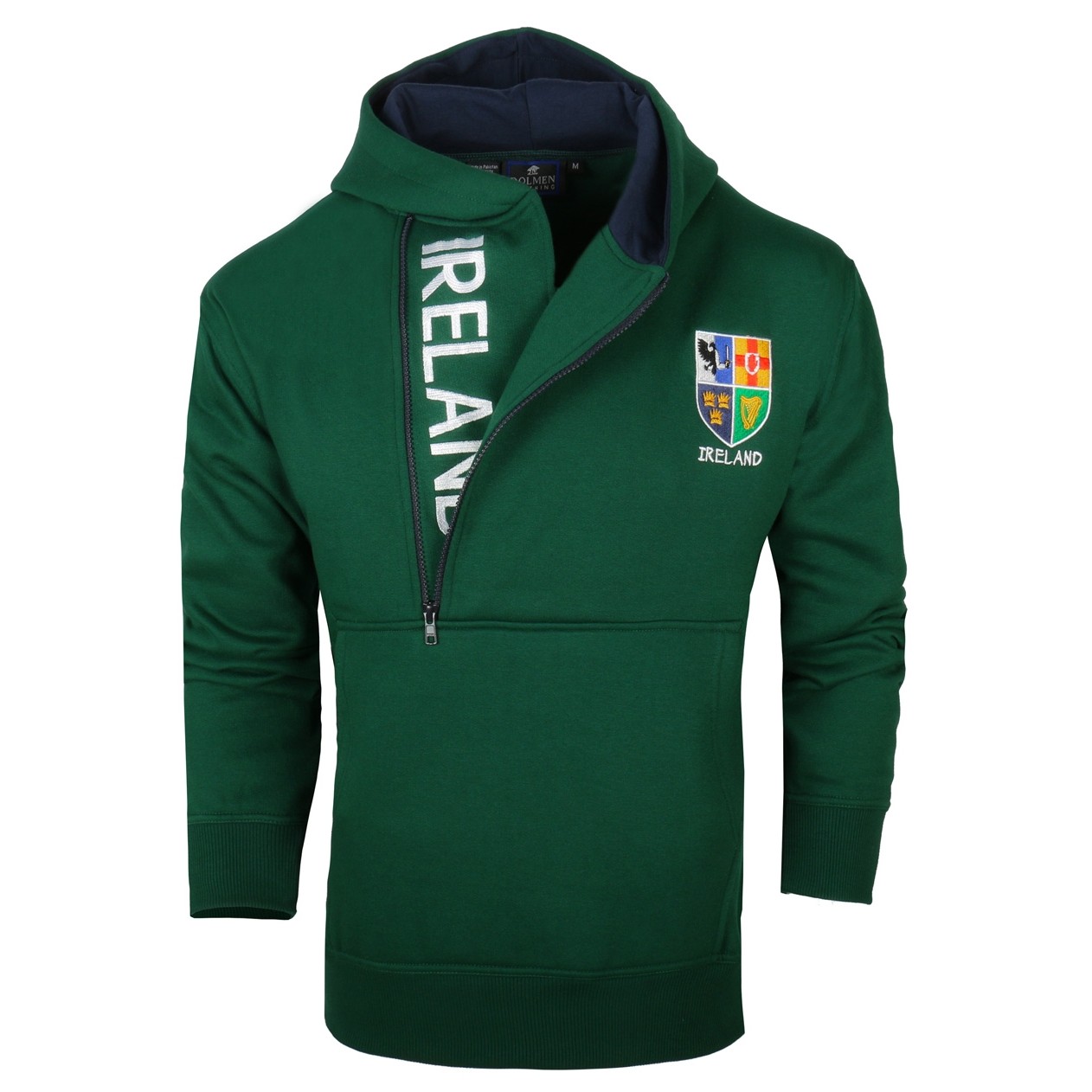 Malham USA Green Irish Half Zip Hoodie Clothing Tops at Irish on Grand