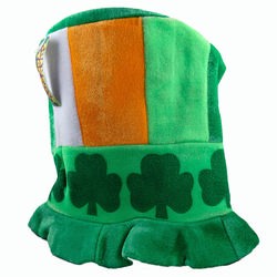 Irish Tri-color Hat with shamrocks