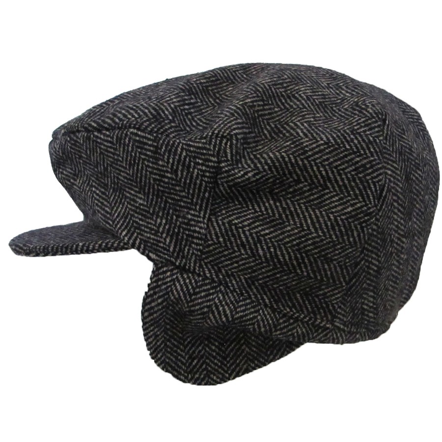 Hanna Hats Black and White Herringbone Hat Clothing Caps Hats at Irish