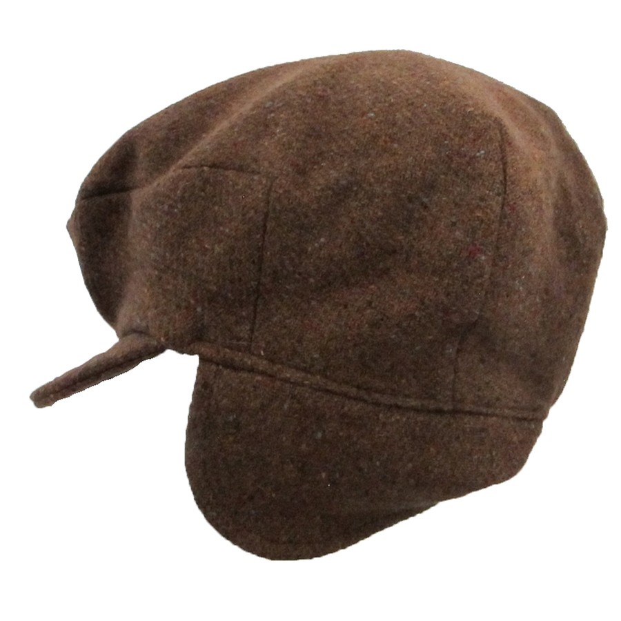 Hanna Hats Brown Vintage Cap with Ear Flaps Clothing Caps Hats at Irish