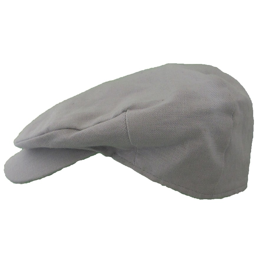 Hanna Hats Irish Linen Daithi Cap (Light Grey) Clothing Caps Hats at