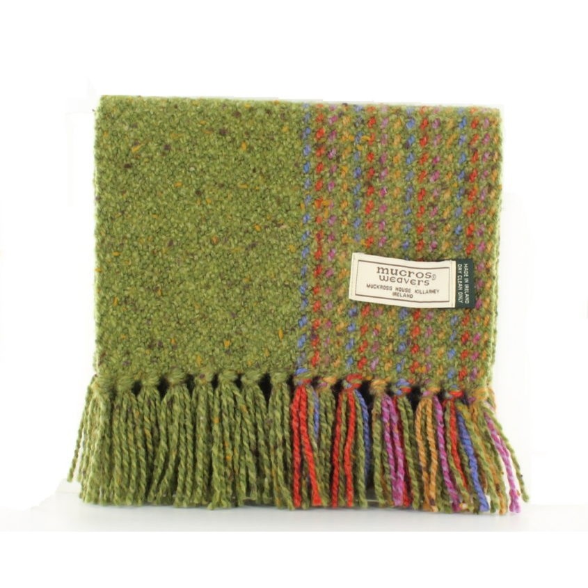 Irish Marino Aran Scarf (Sage Green)