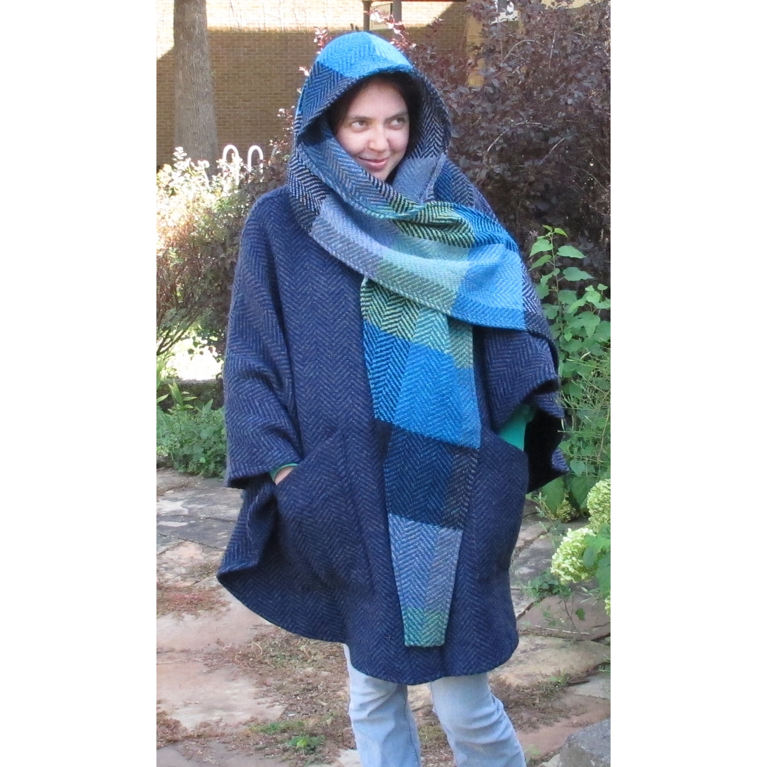 Branigan Weavers Irish Cape Tina (Killybegs Indigo) Clothing Capes