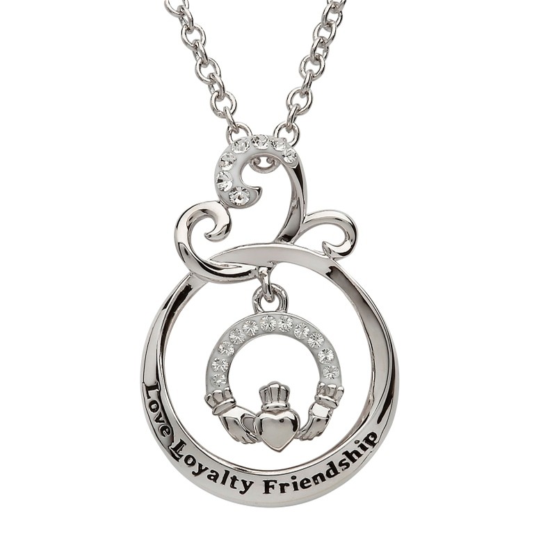 Bague Argent 925 Claddagh Gravée Love Loyalty Friendship - Bijou Symbolique Pour Femme