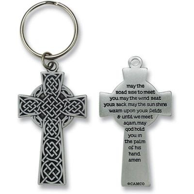 Irish Blessing Cross Keychain