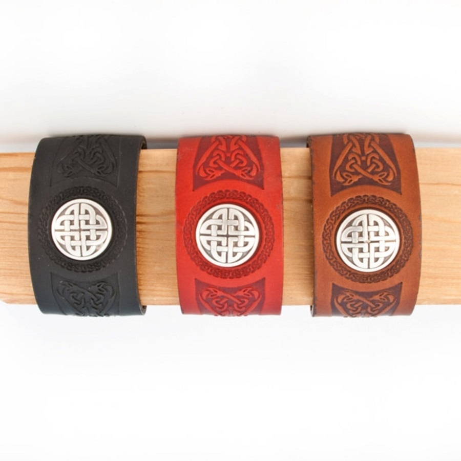 Lee River Leather Celtic Leather Cuff from Ireland (Wide) Jewelry