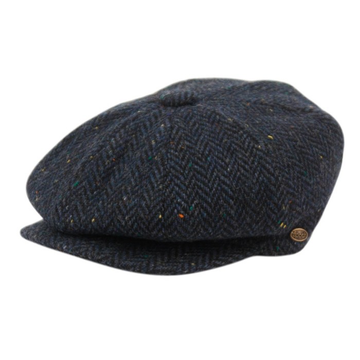 Traditional Irish Cap Irish Newsboy Cap (Navy Herringbone Tweed