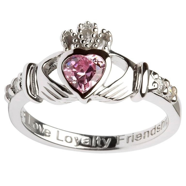 October Birthstone Claddagh Ring