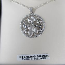 Round Shamrock Pendant Stone Set