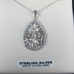 Tear Drop Shamrock Pendant Stone
