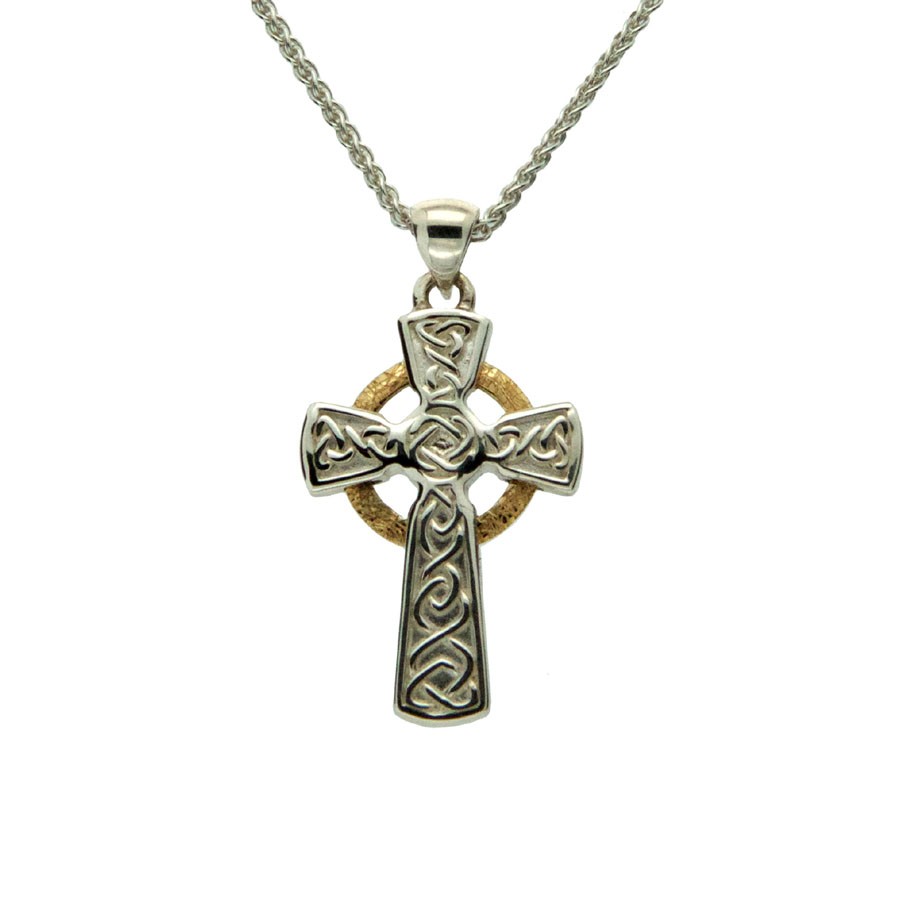 Celtic Cross Silver and Gold Small